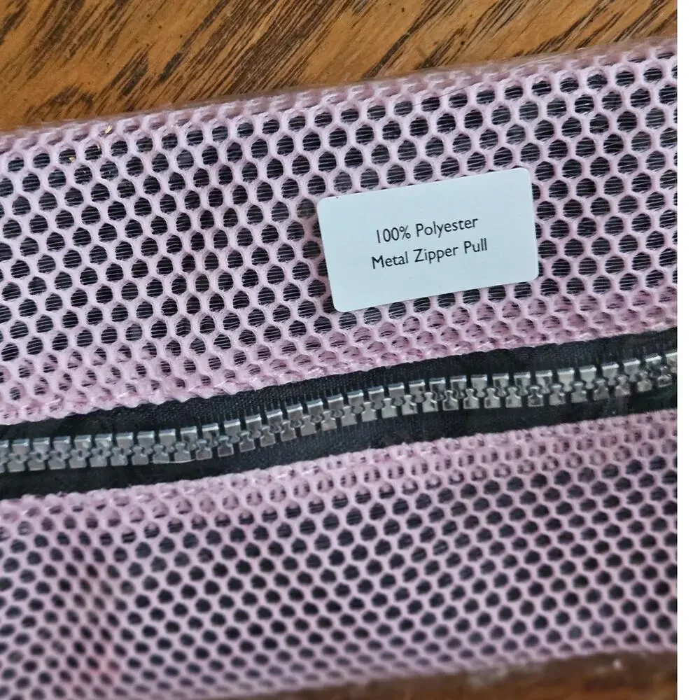 Laura Geller Black Pink Makeup Bag w/ Metal Zipper Pull